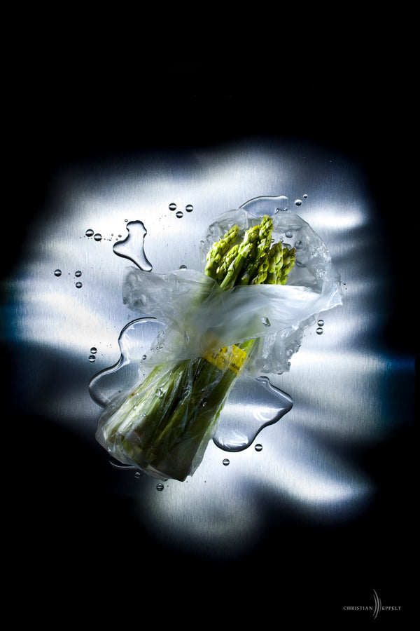 Nachts in der Spüle: der Spargel der´s kaum erwarten kann